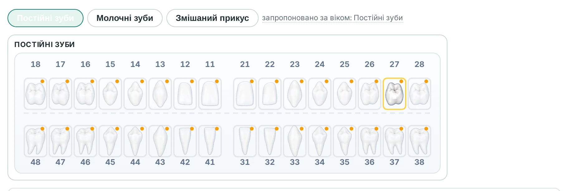 Зубна формула пацієнта